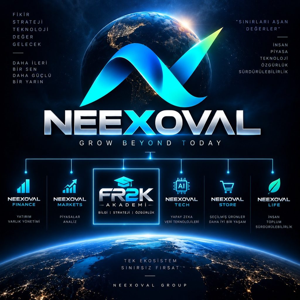 NEEXOVAL ekosistemi: Finance, Markets, FR2K Akademi, Tech, Store ve Life